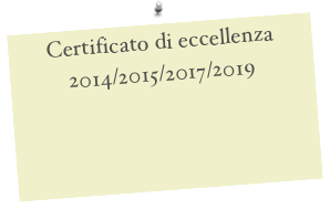 Certificato di eccellenza 2014/2015/2017/2019
           
